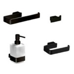 Gedy LG400-M4 4 Piece Black Accessory Hardware Set